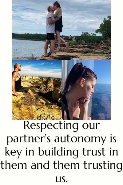 Images of the author David N. Brace showing how to respect your partner's autonomy.